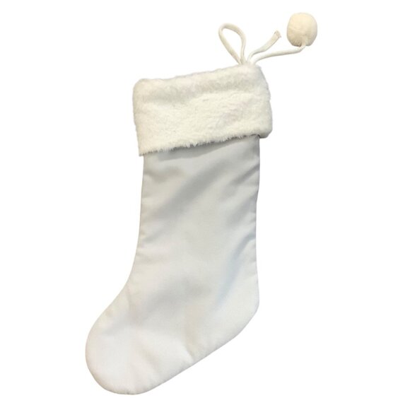 Northern Lights Snowflake Embroidered Christmas Stocking Pom Pom Joann NEW - Picture 6 of 7